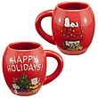 Peanuts Happy Holidays Red Oval Mug